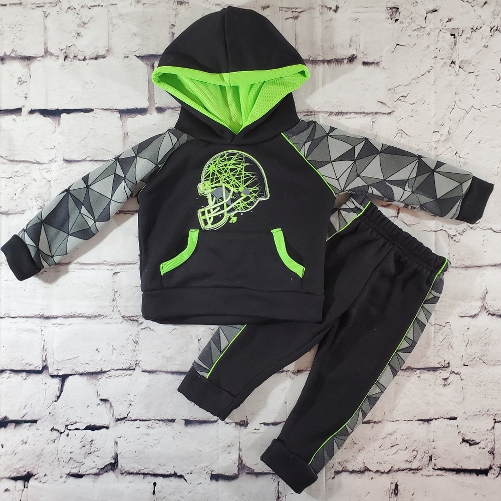 Toddler Boy Black 2 Piece Sweatsuit Set